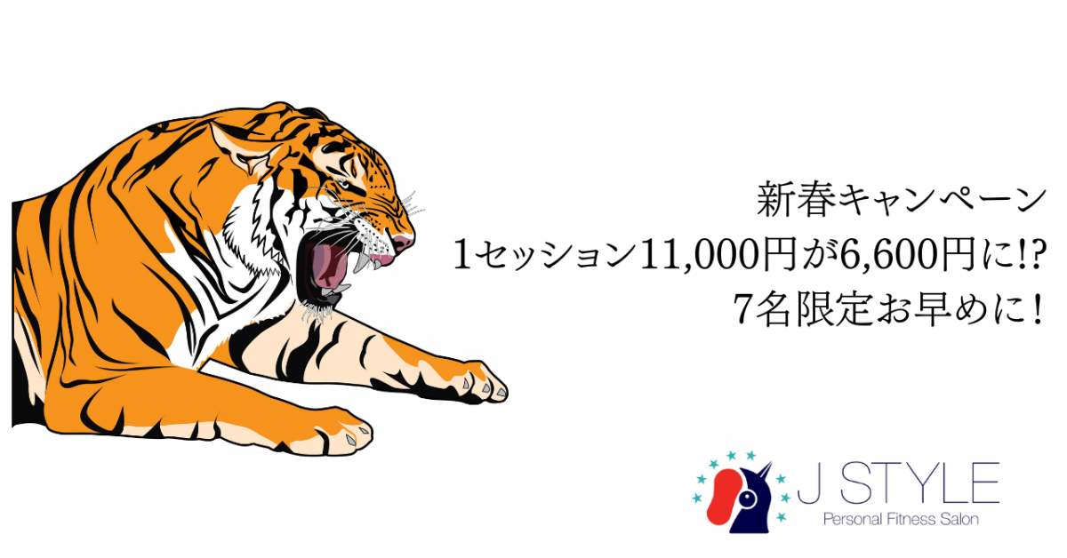 新春キャンペーン　1セッション11,000円→→→6,600円に！